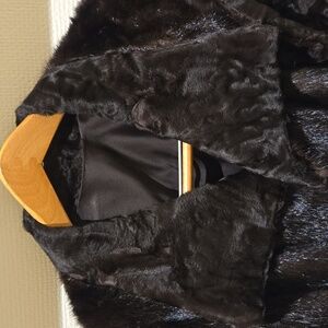 Elegant Vintage Brown Fur Women's Coat Mink Persian Lamb Size L